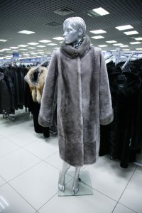 Меховое пальто из мутона, женская коллекция А10838-5
