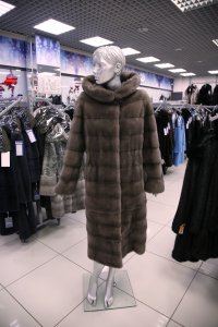 Меховое пальто из норки, женская коллекция M-023-T